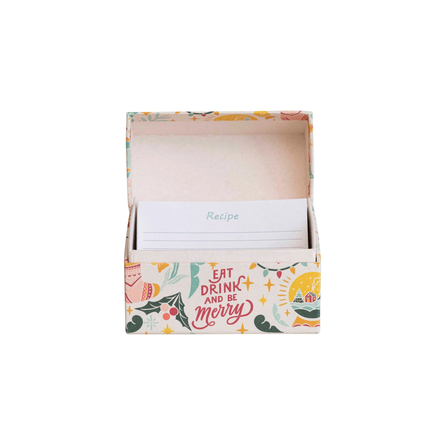 Handmade Recycled Paper Recipe Box w/ 36 Recipe Cards