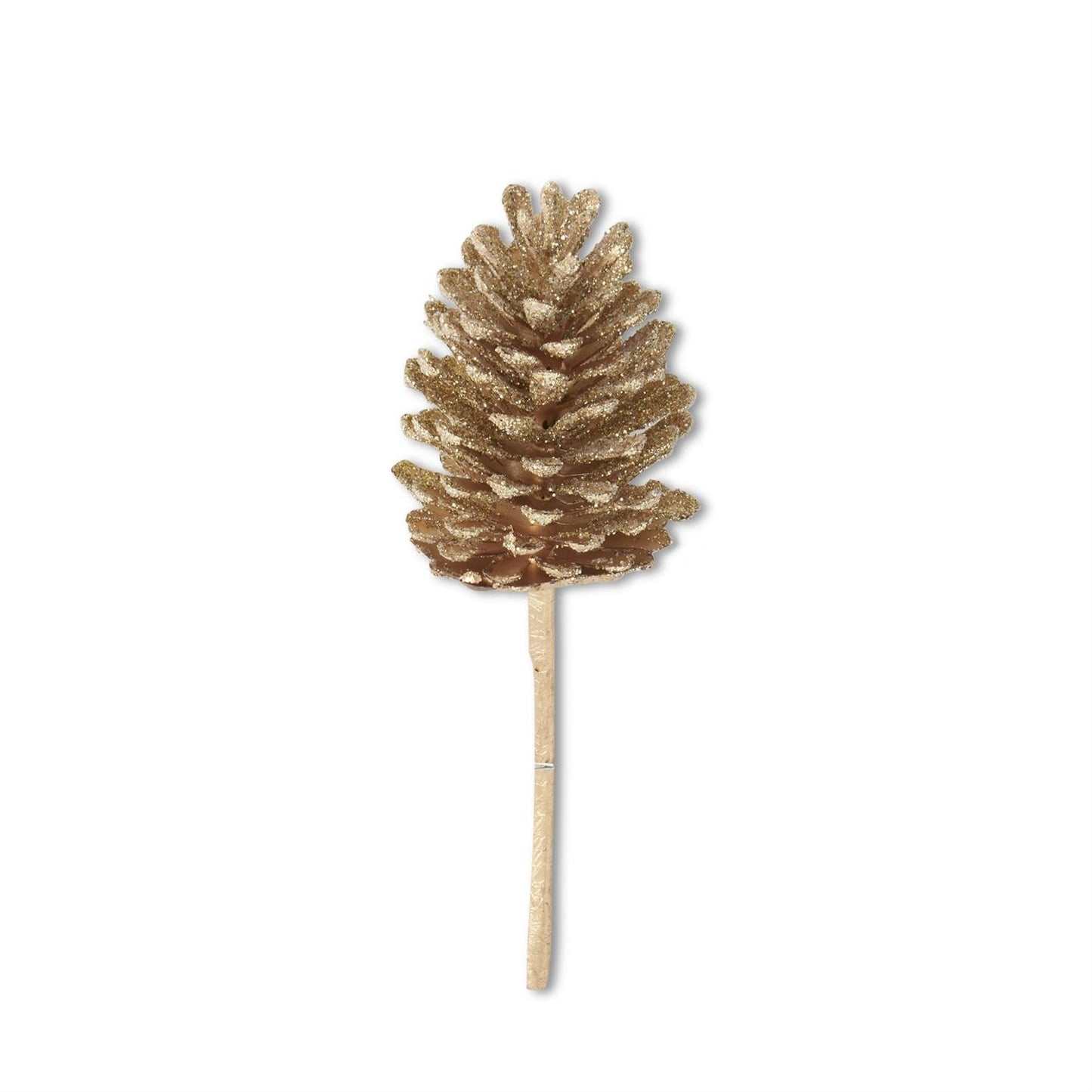 Gold Glittered Pinecone Pick, 12.5"