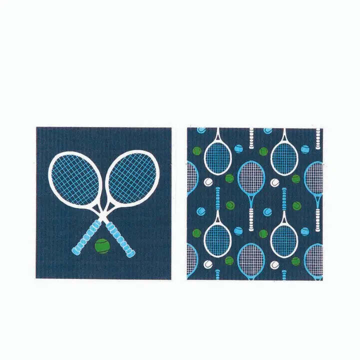 Reusable Sponge-Cloth, Set of 2, Tennis