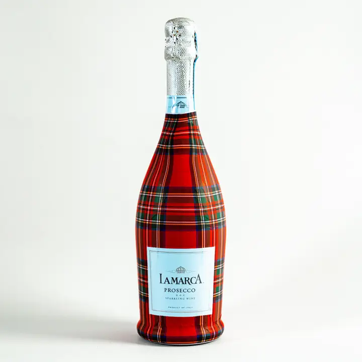 Beau Bottles Red and Green Christmas Tartan - Prosecco Collection