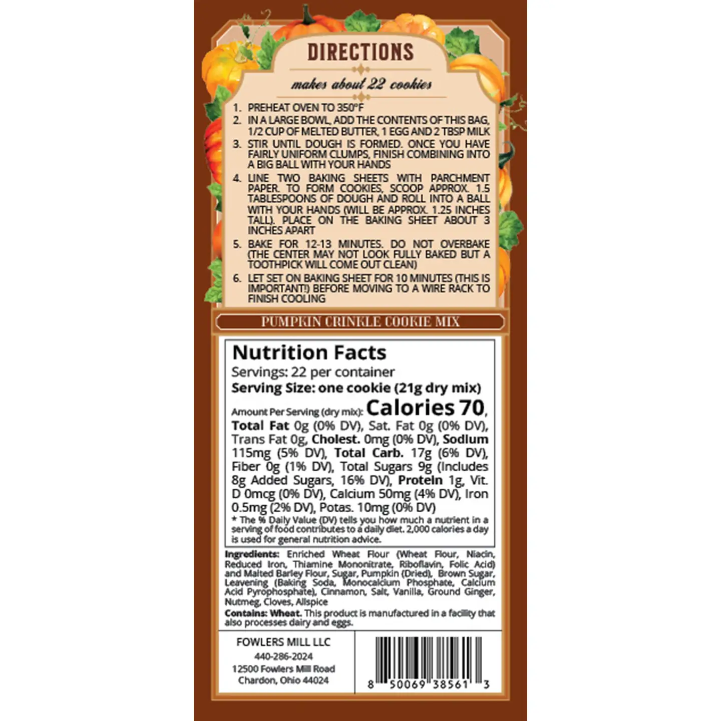 Pumpkin Crinkle Cookie Mix