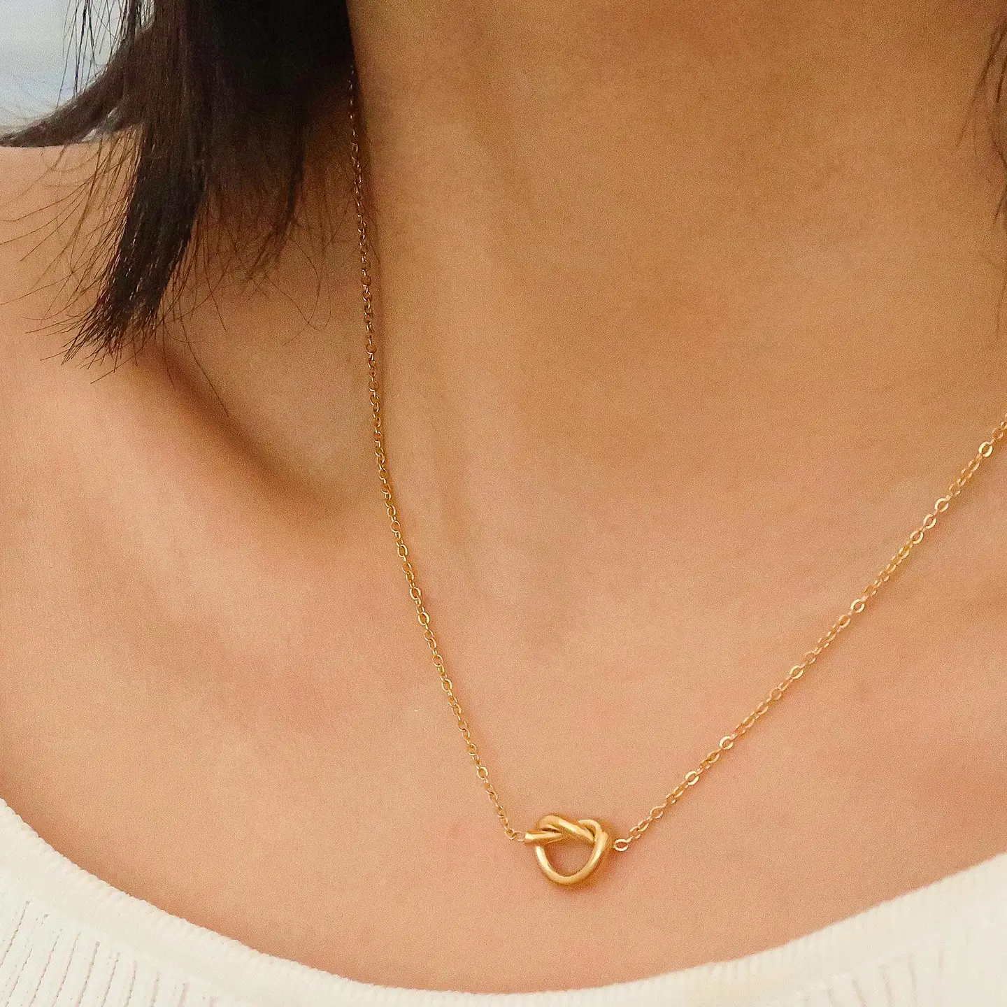 Aimee 18K Gold Petite Heart Non-Tarnish Necklace