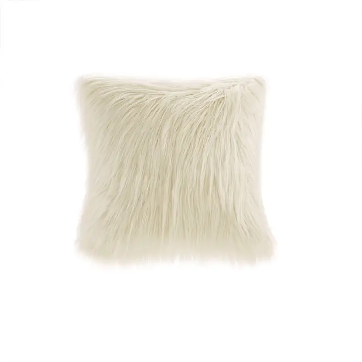 Long Faux Fur Square Throw Pillow 20x20 -POWELL PICK-UP