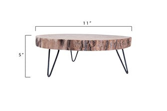 11” Round Paulownia Wood Pedestal