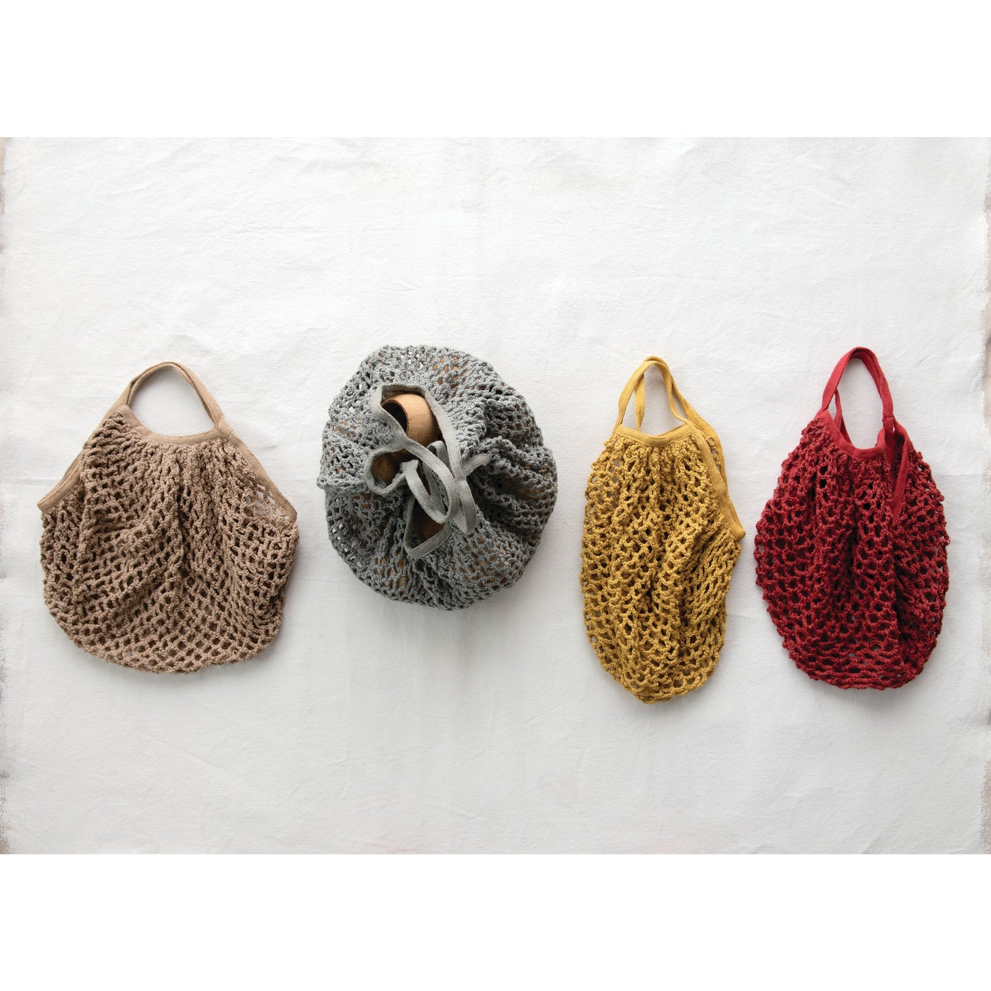 Cotton Crochet Market Bag, 4 Colors