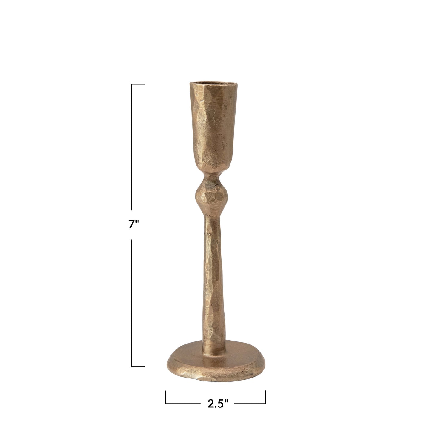 Metal Taper Holder, Antique Brass Finish