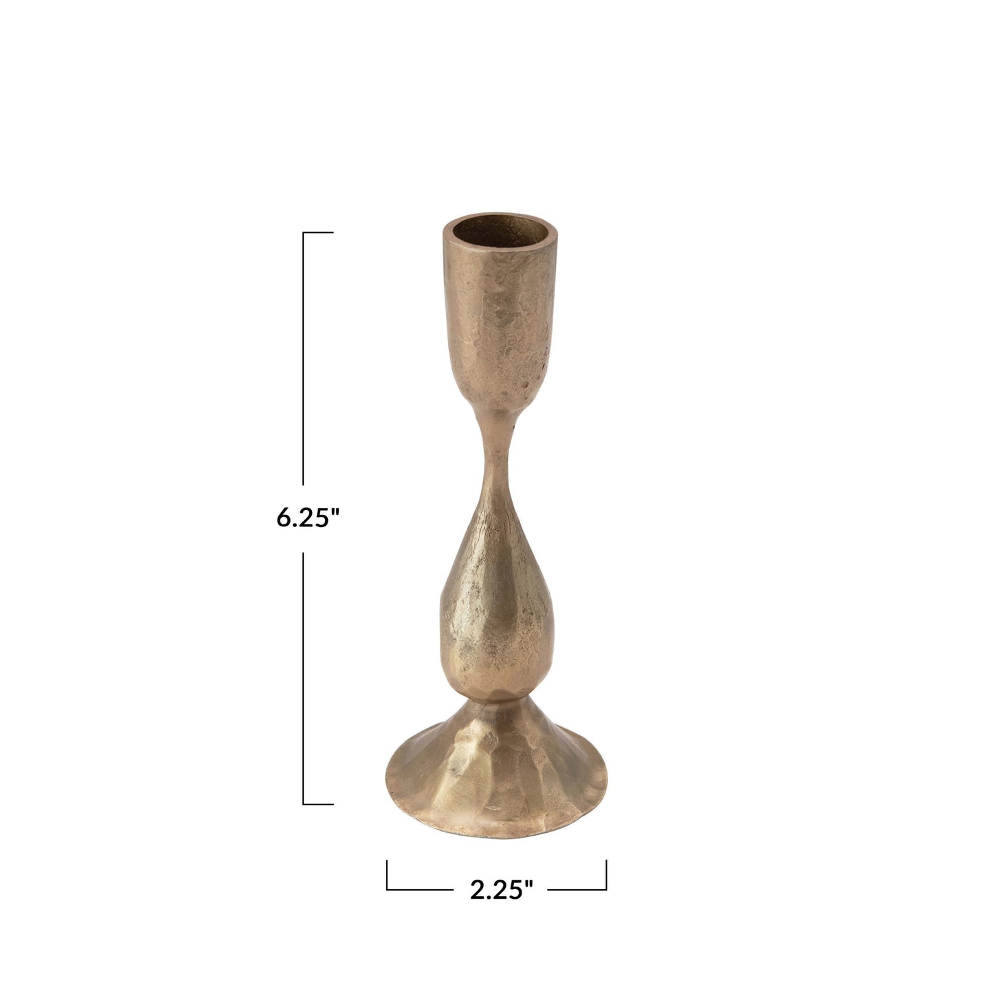 Forged Metal Taper Holder, Antique Brass Finish