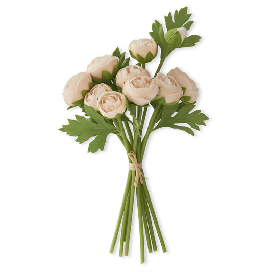 Light Peach Real Touch Ranunculus Bundle, 10 stems