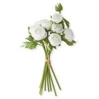 White Real Touch Ranunculus Bundle, 10 stems