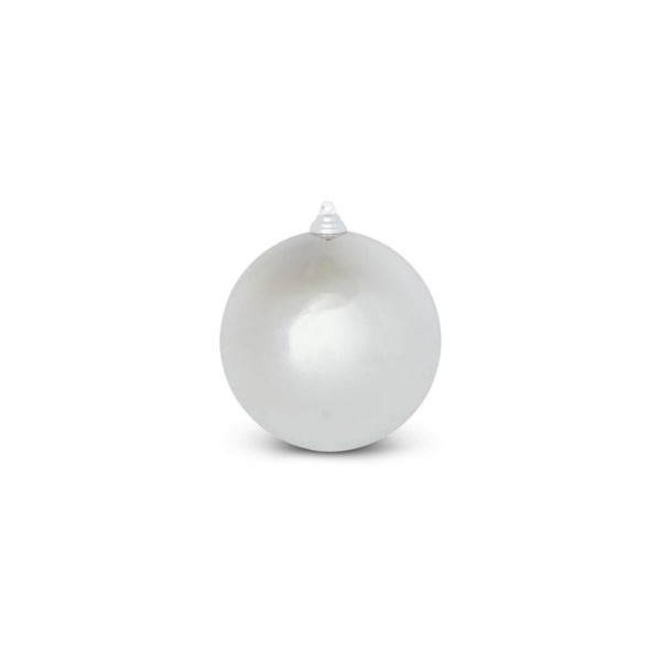 Silver Shiny Shatterproof Round Ornament, 5.5"