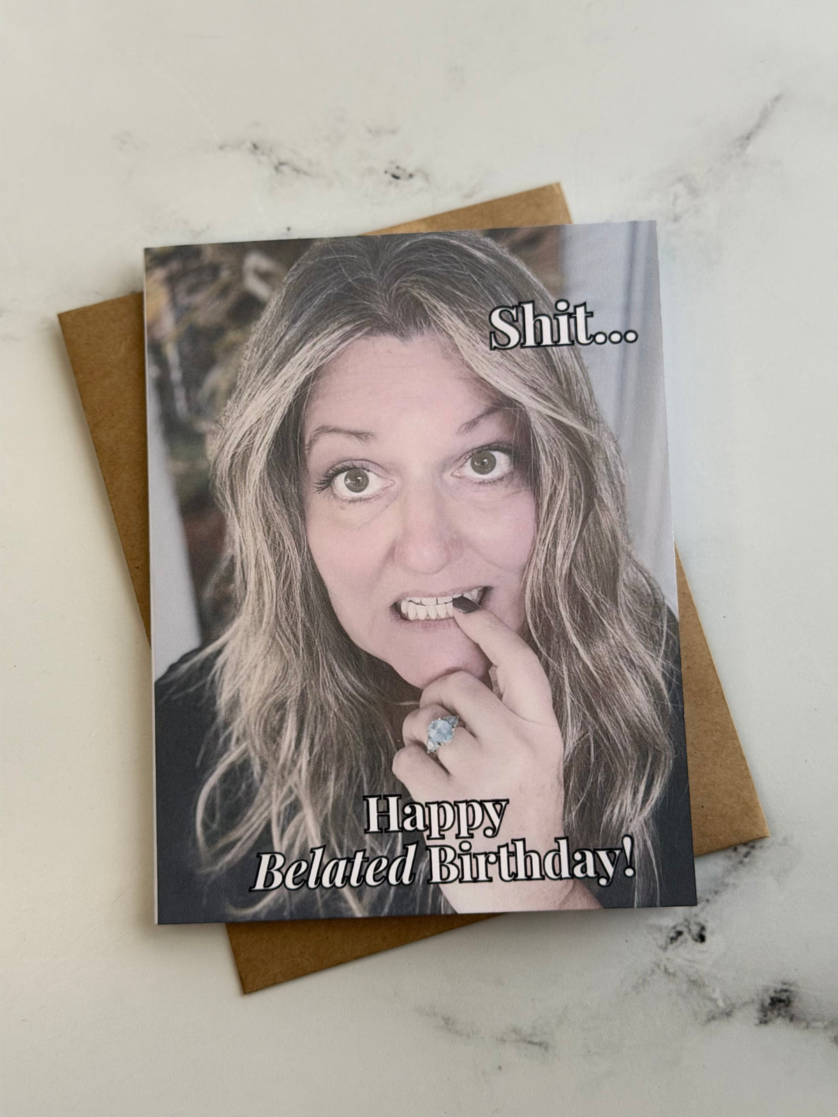Shit...Happy Belated Birthday | Birthday Greeting card