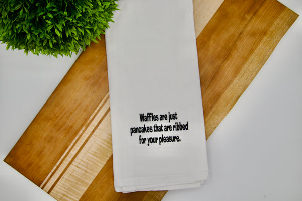 Waffles are Pancakes - Snarky Hand Towel