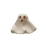 Stoneware Ghost with LED Light, White, Batteries Included