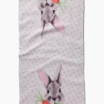 Polka Dot Bunny Kitchen Tea Towel