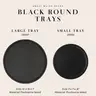 Large Black Round Wood Tray