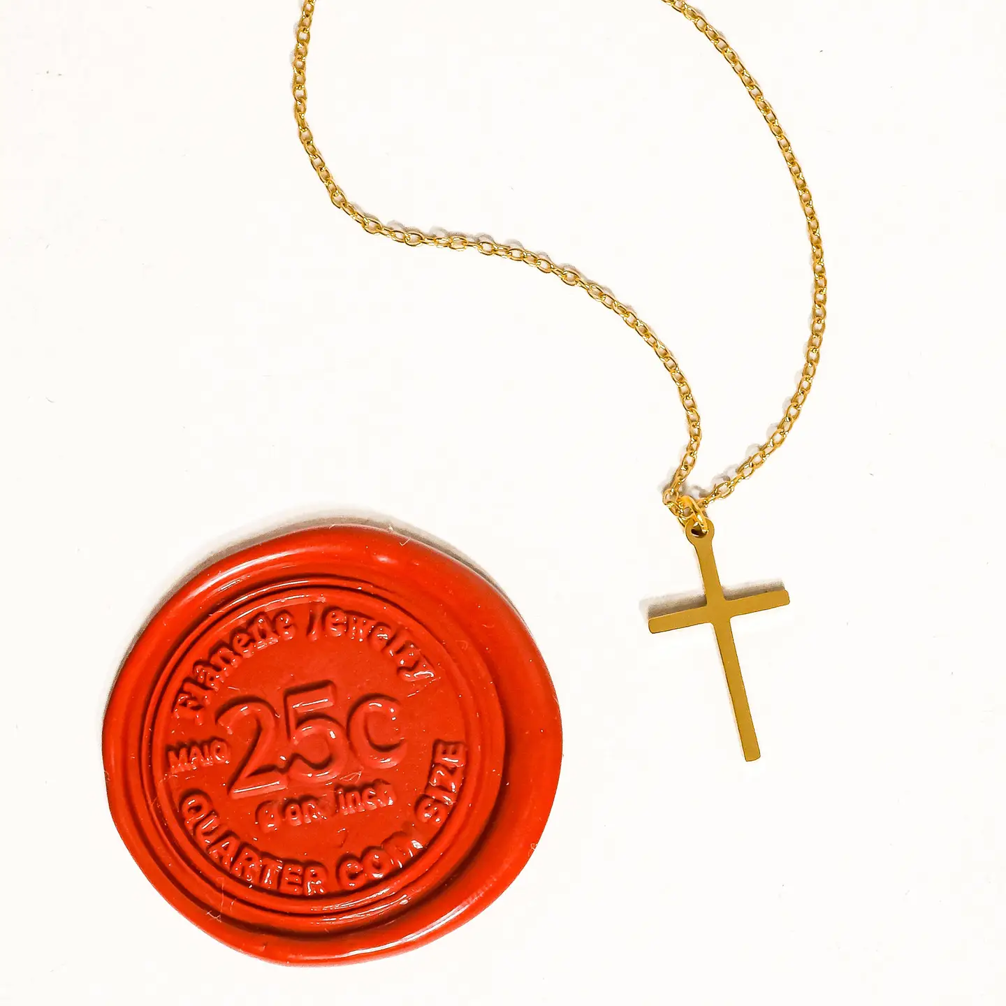 Tirza 18k Gold Non-Tarnish Small Cross Necklace
