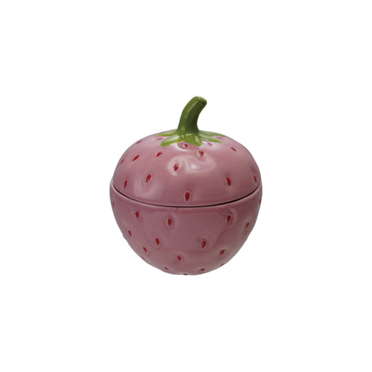Ceramic Strawberry Shaped jar with Lid