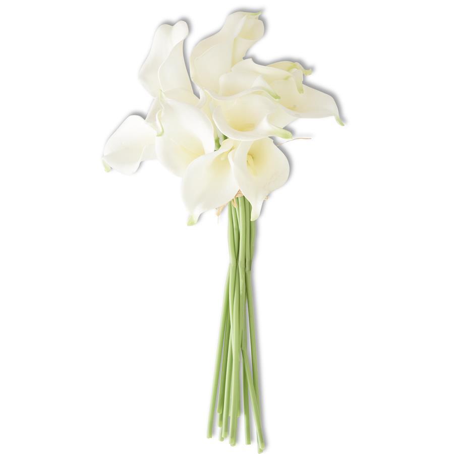 Real Touch White Calla Lily Bundle (12 Stems), 14"