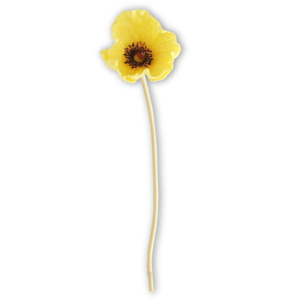 Yellow Real Touch Mini Poppy Stem, 11"