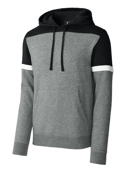 Sport-Tek Drive Fleece Colorblock Hoodie, Black/Vintage Heather
