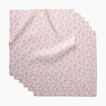 Trailing Flowers in Pink Dinner Napkin Set