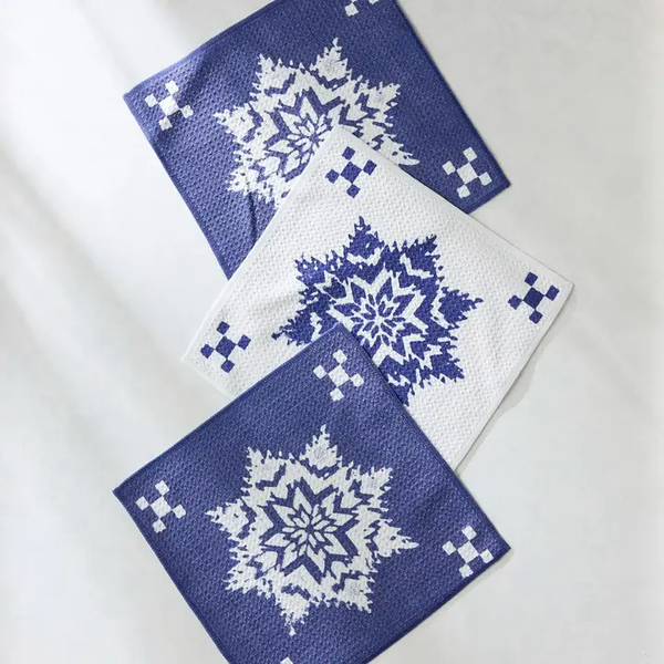 snowfall dishcloth set