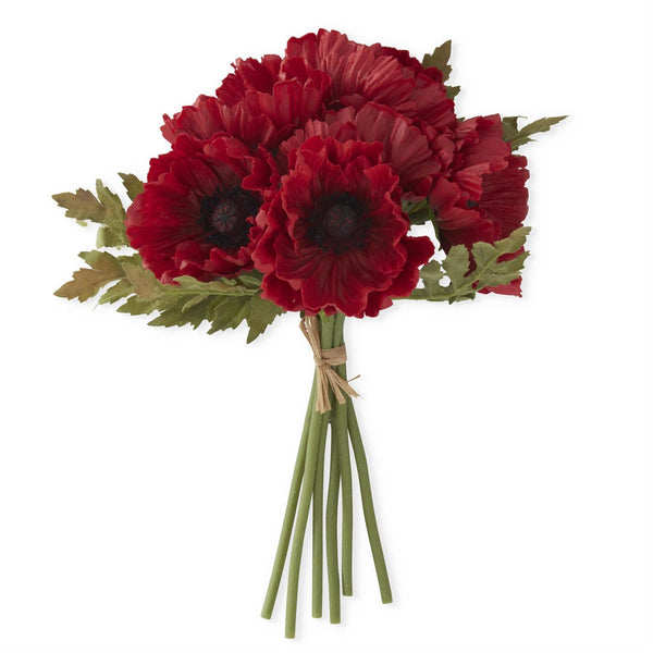 Red Real Touch Poppy Bundle (6 Stems), 12.5"