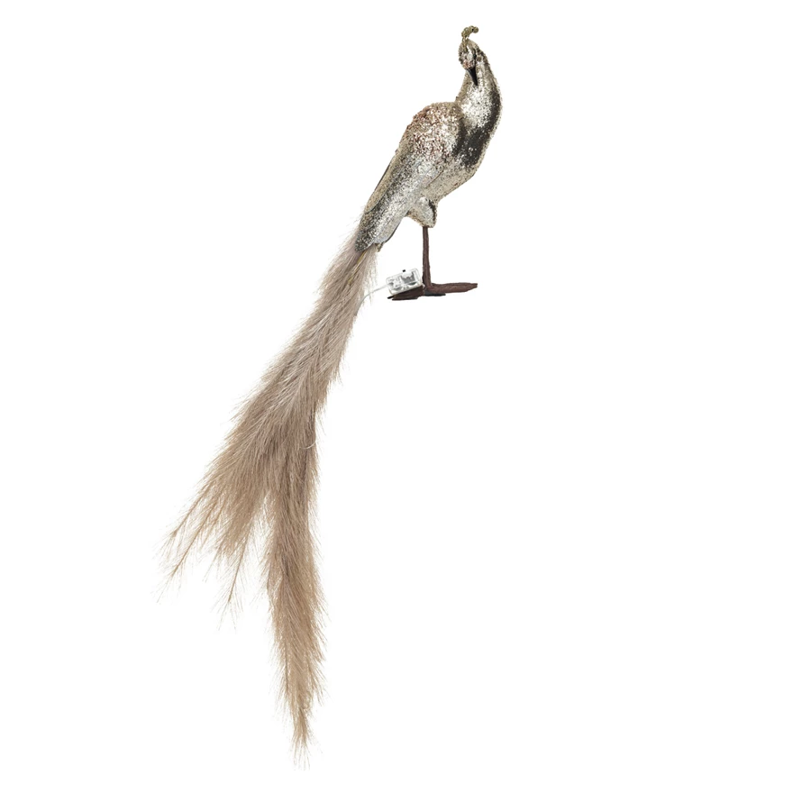 Peacock w/  LED Lights, Champagne Color