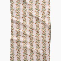 Floral Fall Stripe Tea Towel