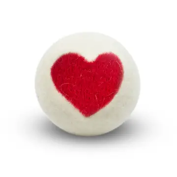 Single Eco Dryer Ball, Red Heart