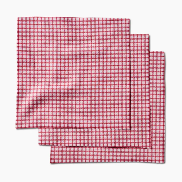 Fireside Plaid Red Dishcloth Set