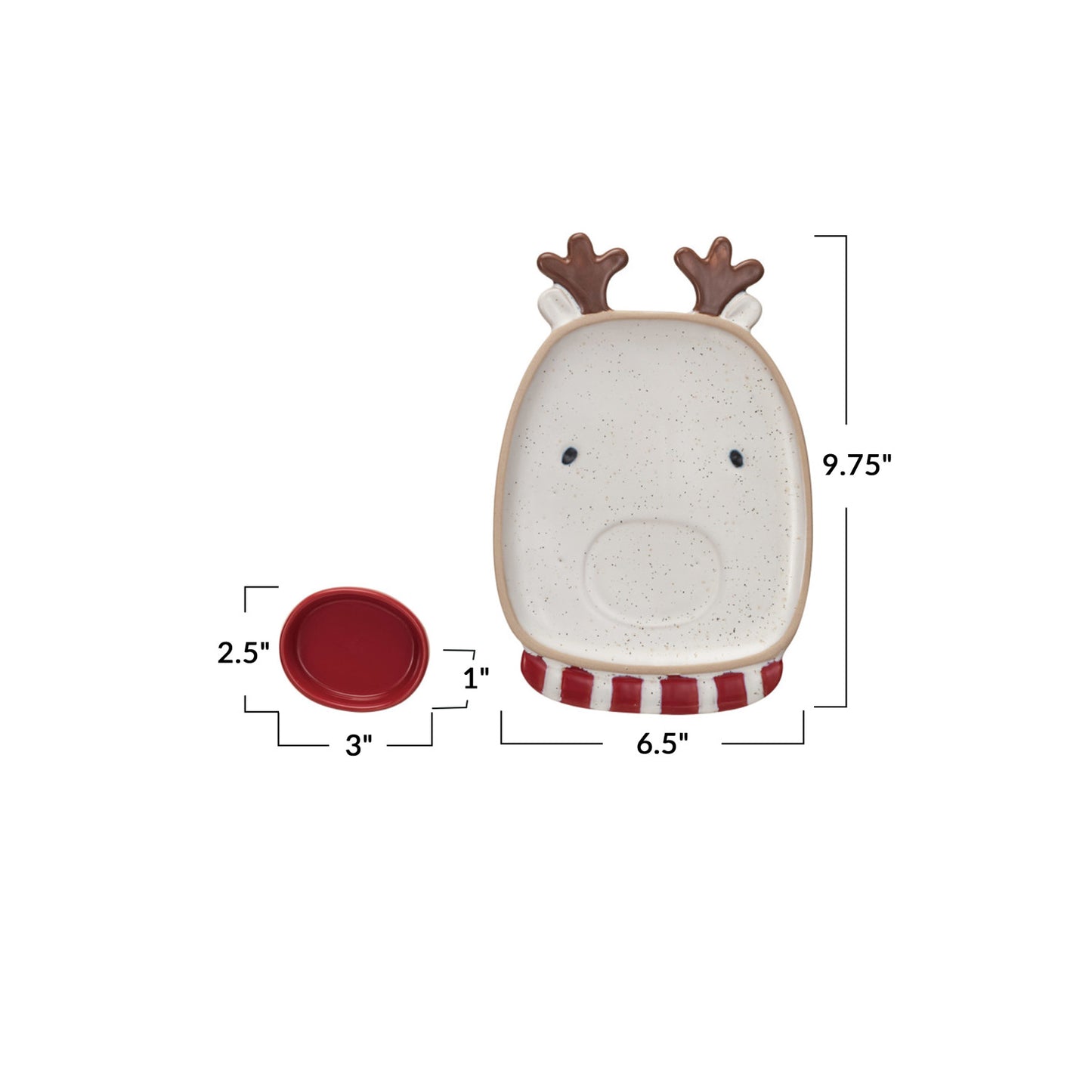 Reindeer Shaped Platter w/ Dish