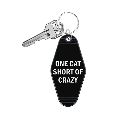 One Cat Short of Crazy Keychain