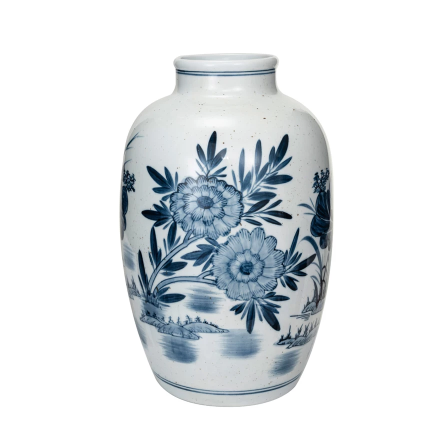Hand-Painted Stoneware Vase -POWELL PICK-UP ONLY