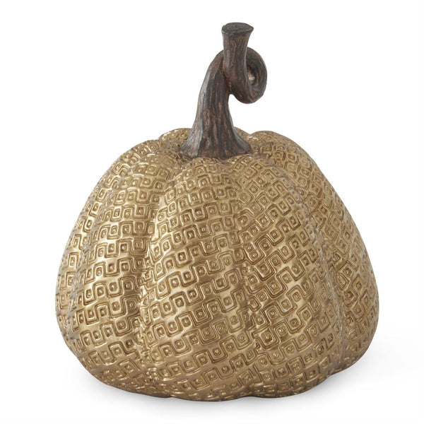 Gold Maze Embossed Pumpkin, 8"