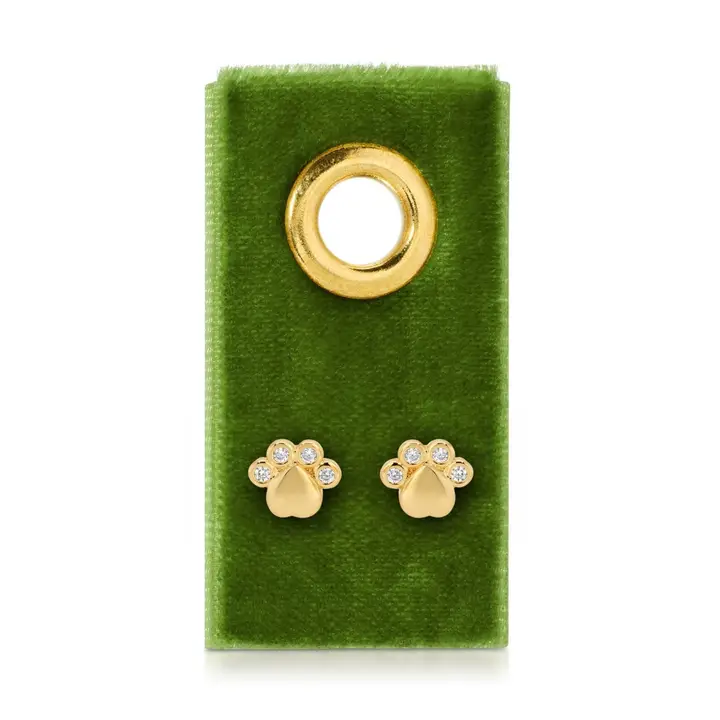 Paw Studs on Velvet Tag | Earrings
