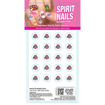 Ohio State Temporary Tattoos Spirit Nails