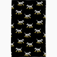 Dalmatian in Boots Black Tea Towel