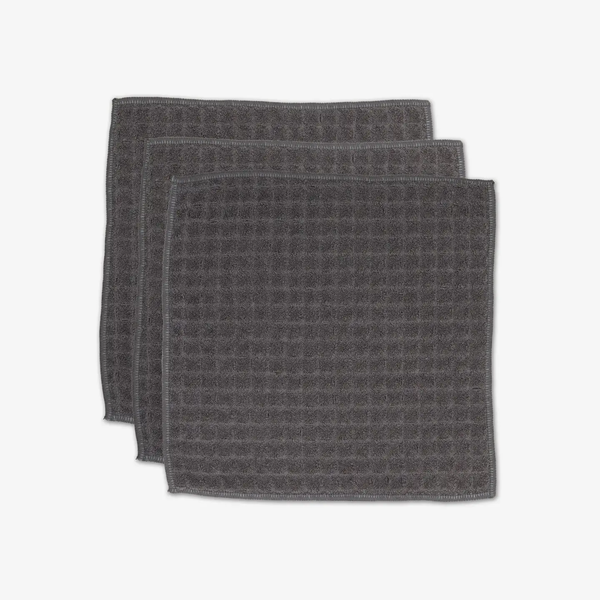 Charcoal Waffle Washcloth Set