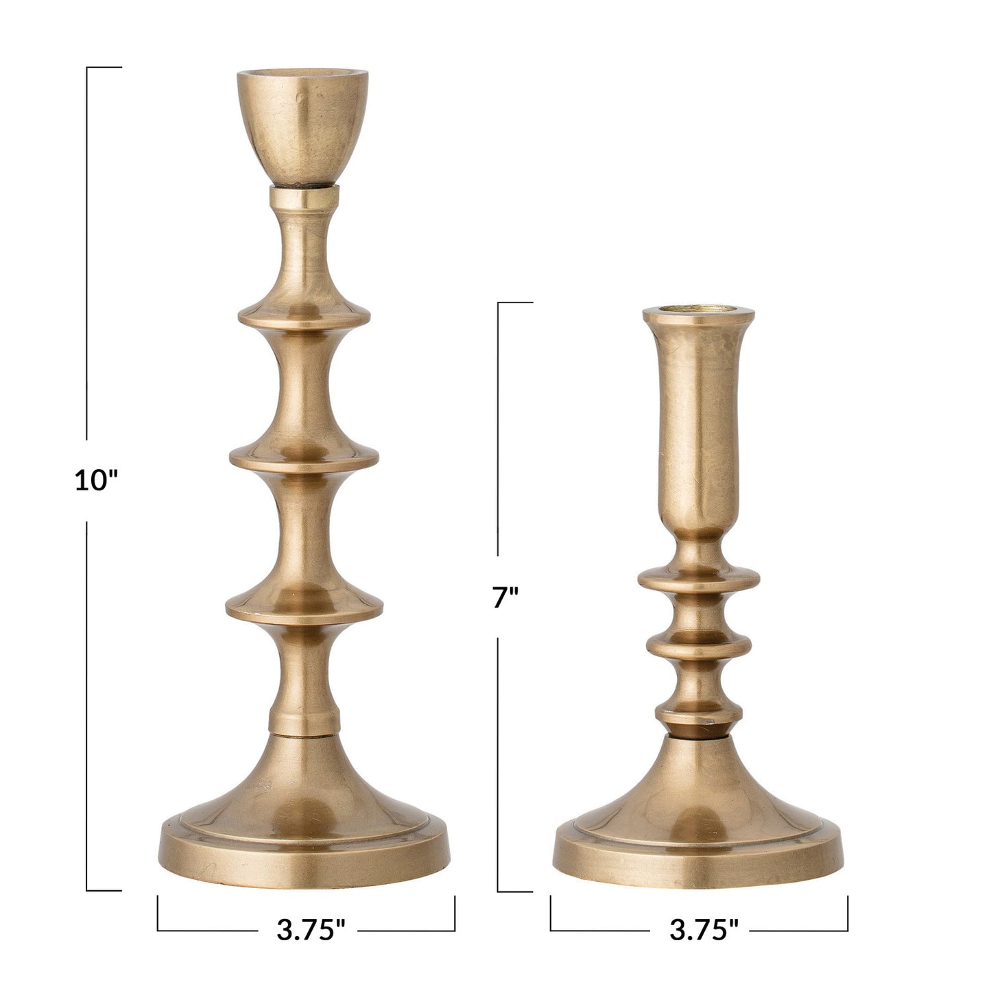 Metal Taper Holder with Antique Finish, 2 sizes