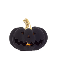 5.75" Diameter Black Flocked Velvet Jack O Lantern, Led