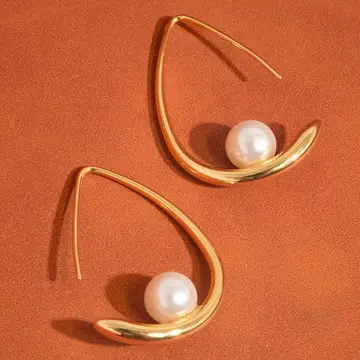 Tallis 18k gold classic pearl drop earrings
