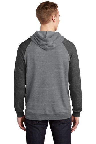 Jerzees Snow Heather French Terry Raglan Hoodie, Charcoal/Black