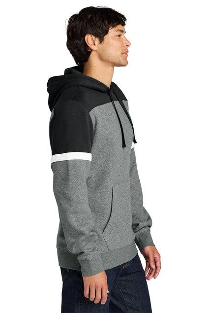 Sport-Tek Drive Fleece Colorblock Hoodie, Black/Vintage Heather