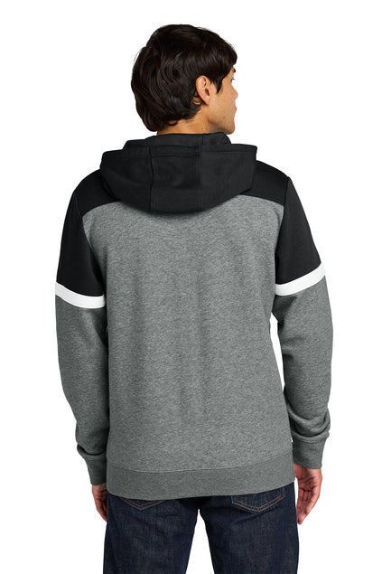 Sport-Tek Drive Fleece Colorblock Hoodie, Black/Vintage Heather