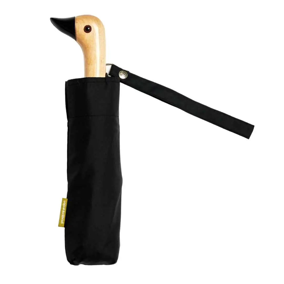 Classic Black Compact Eco-Friendly Wind Resistant Duck head Umbrella
