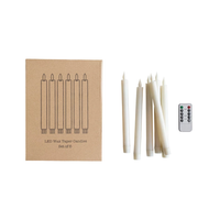 Flameless LED Wax Taper Candles w/ 8 Hour Timer & Remote, Boxed Set of 6