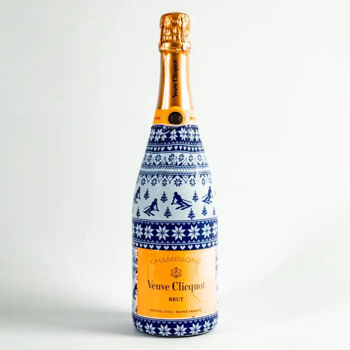 Beau Bottles Blue and White Knitted Ski - Champagne Collection