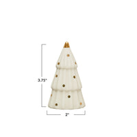 Tree w/ Gold Electroplated Dots, White, 2" x 3.75"