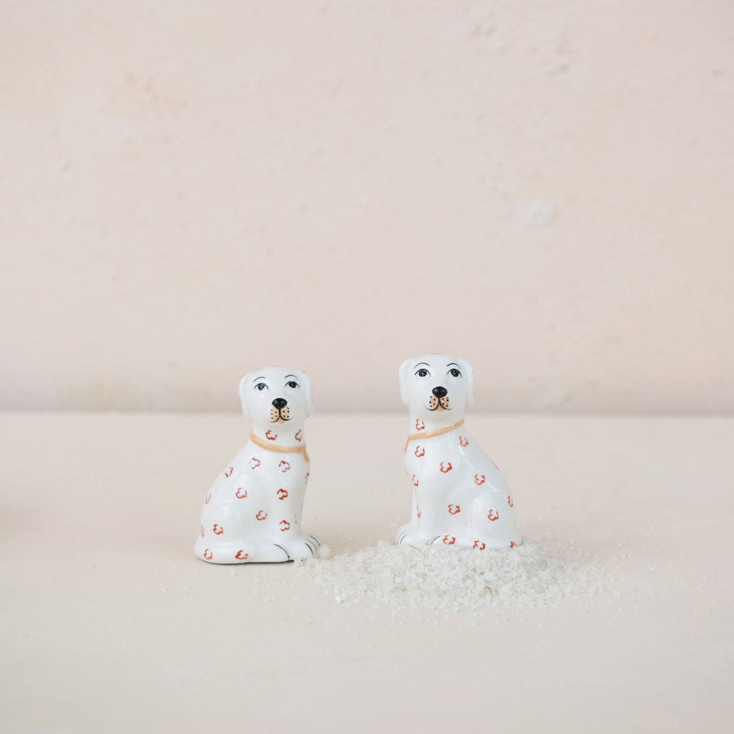 Ceramic Dog Shaped Salt & Pepper Shakers, Set of 2